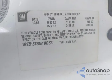 2006 Pontiac G6 Gt from USA, damaged, VIN 1G2ZH578864180620